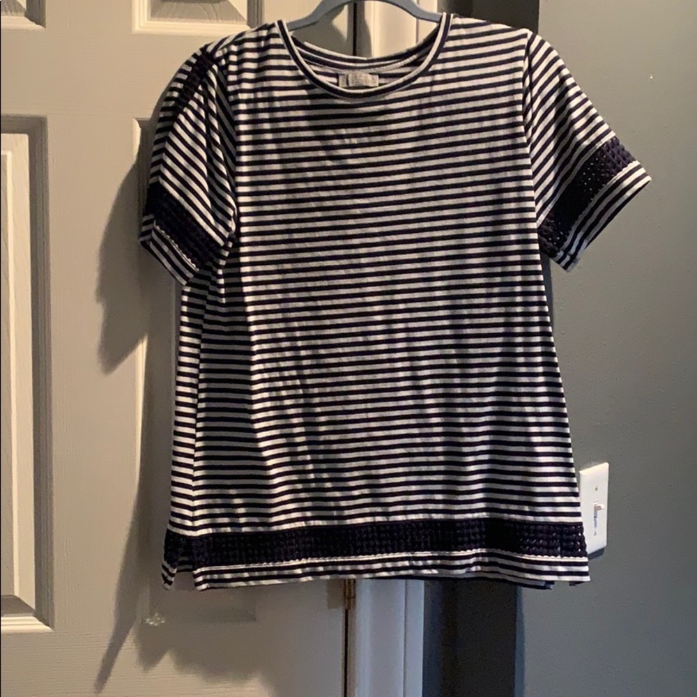Blue & White Stripe Top